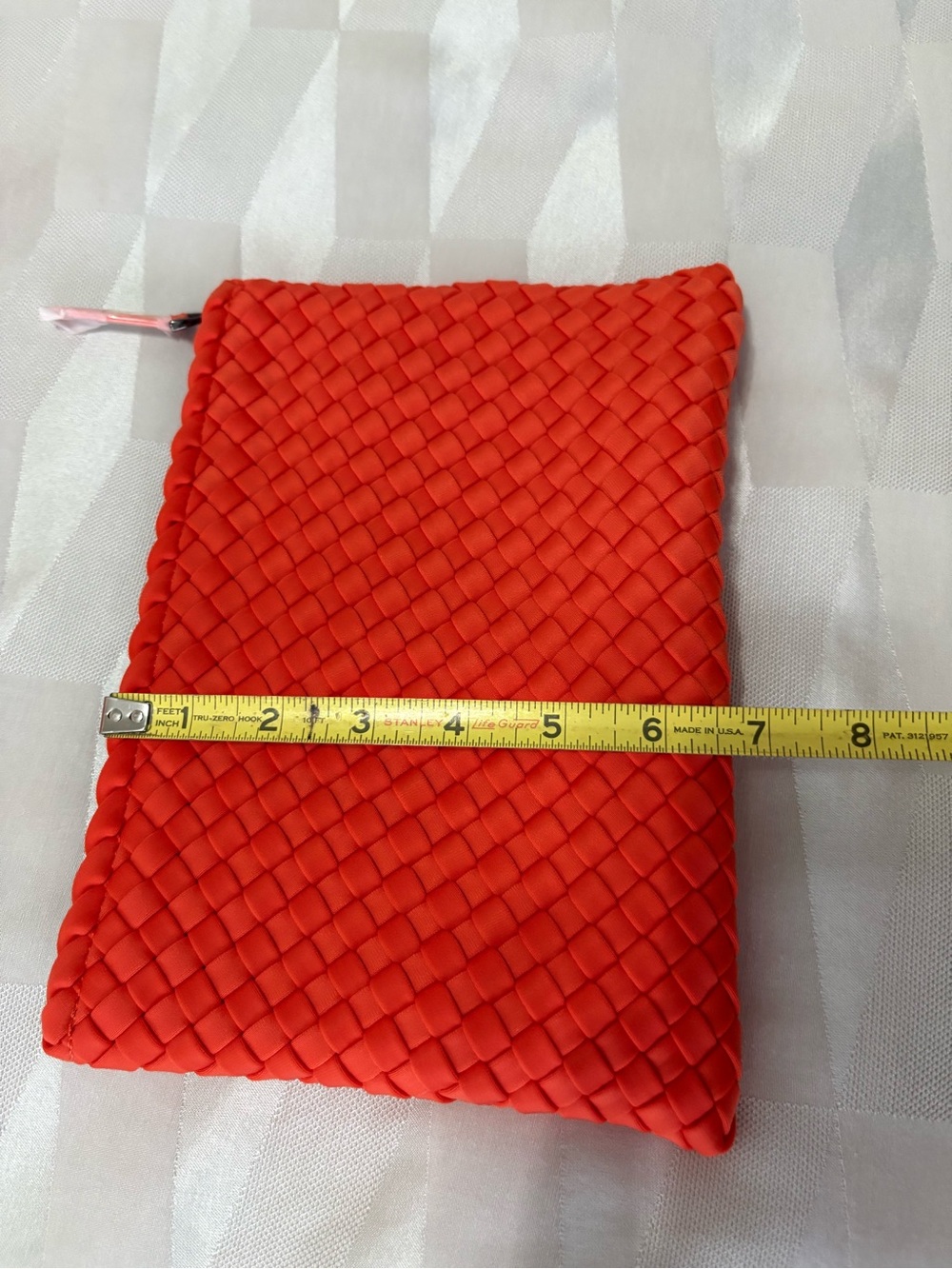 Orange Woven Tote Bag with Matching Pouch - Picture 5 of 9